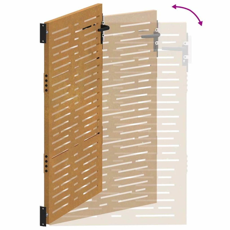 vidaXL dārza vārti, 100x150 cm, Corten tērauds, kvadrātveida dizains