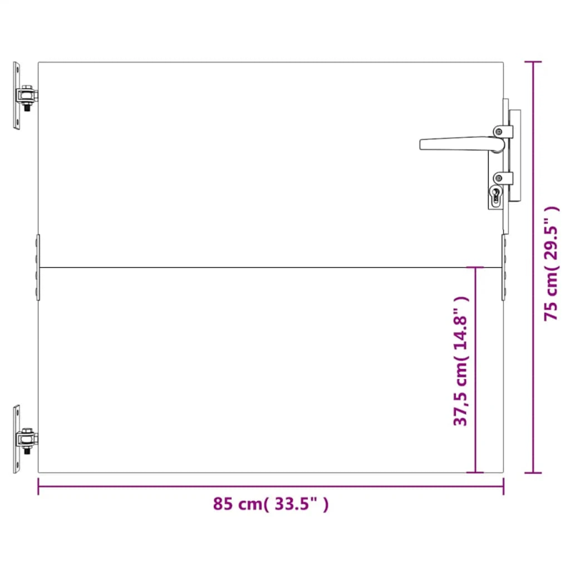 vidaXL dārza vārti, 85x75 cm, kortēna tērauds