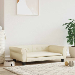 vidaXL gulta suņiem, bēša, 95x55x30 cm, mākslīgā āda