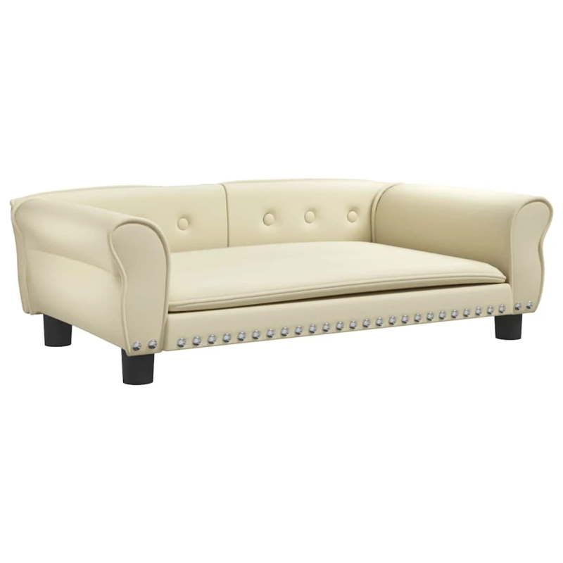 vidaXL gulta suņiem, bēša, 95x55x30 cm, mākslīgā āda