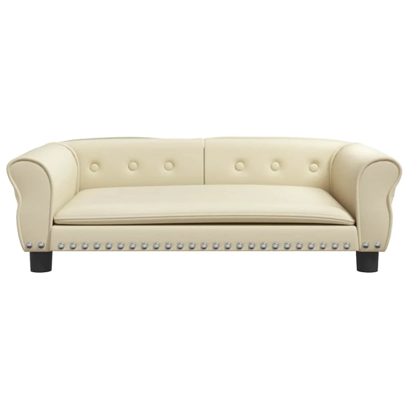 vidaXL gulta suņiem, bēša, 95x55x30 cm, mākslīgā āda