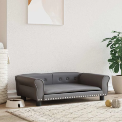 vidaXL gulta suņiem, pelēka, 95x55x30 cm, mākslīgā āda