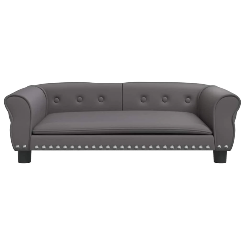 vidaXL gulta suņiem, pelēka, 95x55x30 cm, mākslīgā āda