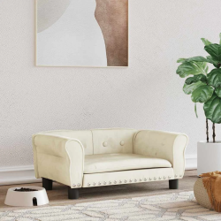 vidaXL gulta suņiem, krēmkrāsas, 70x45x30 cm, samts