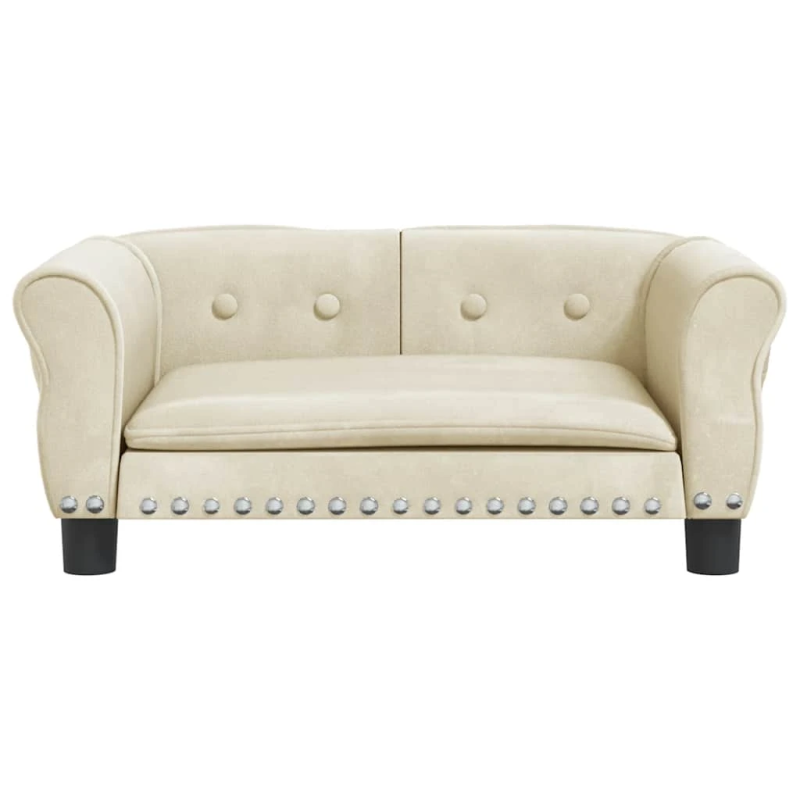 vidaXL gulta suņiem, krēmkrāsas, 70x45x30 cm, samts