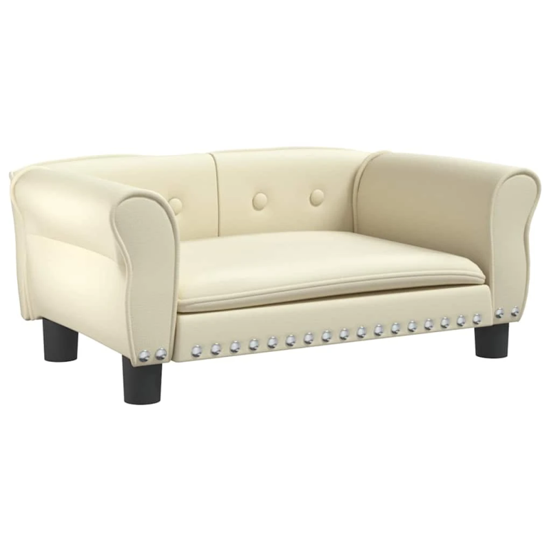 vidaXL gulta suņiem, krēmkrāsas, 70x45x30 cm, mākslīgā āda