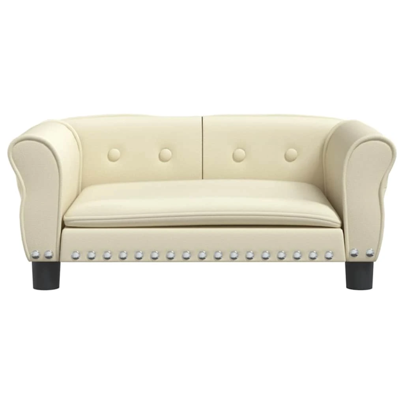 vidaXL gulta suņiem, krēmkrāsas, 70x45x30 cm, mākslīgā āda