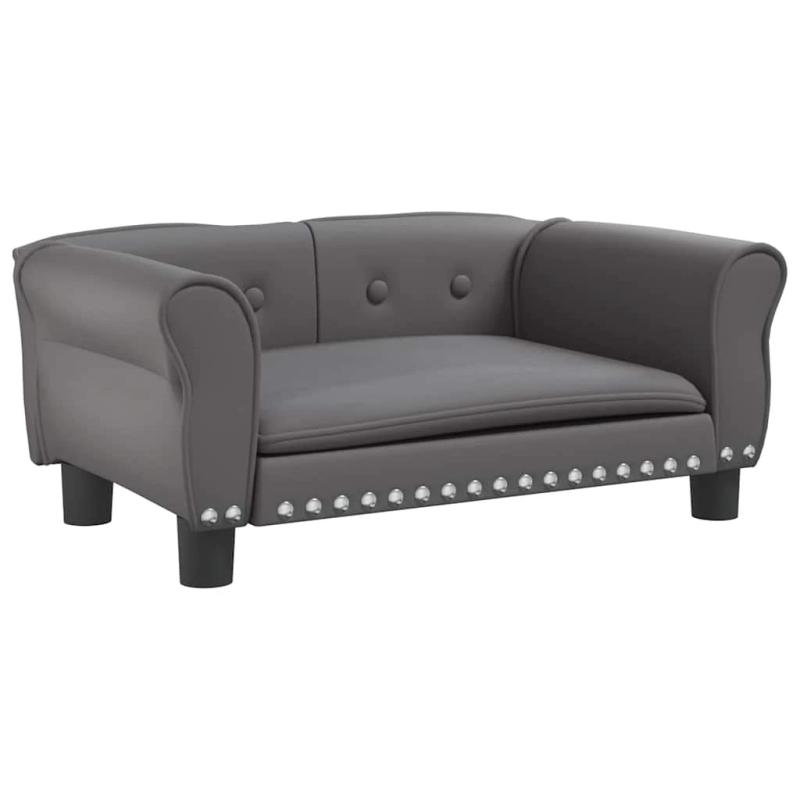 vidaXL gulta suņiem, pelēka, 70x45x30 cm, mākslīgā āda