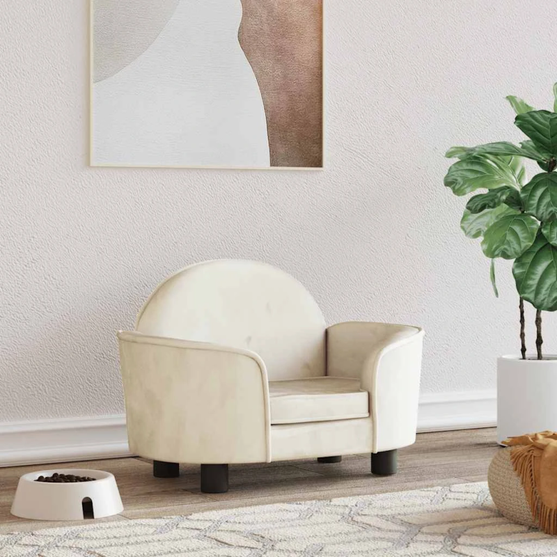 vidaXL dīvāngulta, krēmkrāsas, 66x40x45 cm, samts