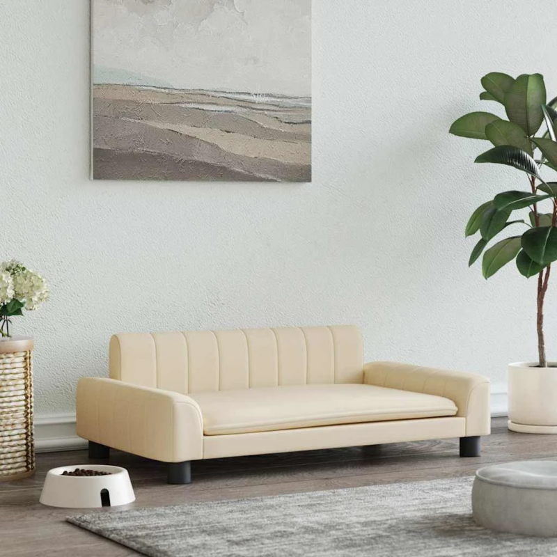 vidaXL gulta suņiem, bēša, 90x53x30 cm, audums