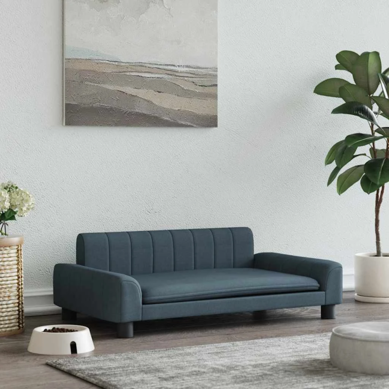 vidaXL gulta suņiem, tumši pelēka, 90x53x30 cm, audums