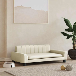 vidaXL gulta suņiem, bēša, 90x53x30 cm, mākslīgā āda