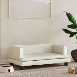 vidaXL gulta suņiem, krēmkrāsas, 80x45x30 cm, samts