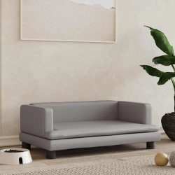 vidaXL gulta suņiem, pelēka, 80x45x30 cm, mākslīgā āda