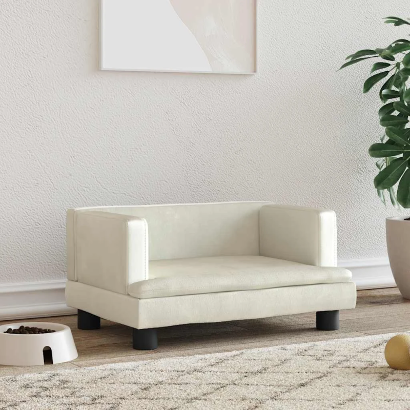 vidaXL gulta suņiem, bēša, 60x40x30 cm, samts