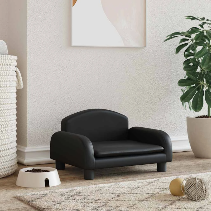 vidaXL gulta suņiem, melna, 50x40x30 cm, mākslīgā āda