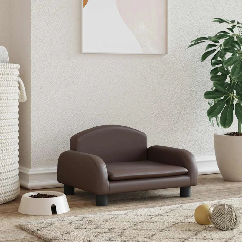 vidaXL gulta suņiem, brūna, 50x40x30 cm, mākslīgā āda