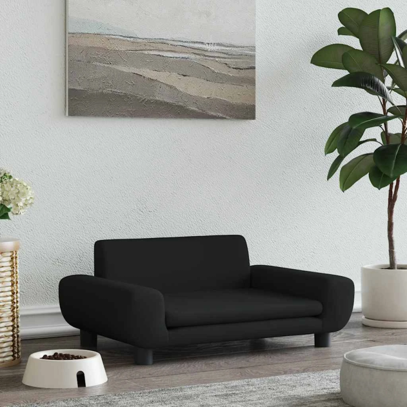 vidaXL gulta suņiem, melna, 70x45x30 cm, samts