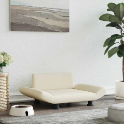 vidaXL gulta suņiem, krēmkrāsas, 70x45x28 cm, mākslīgā āda