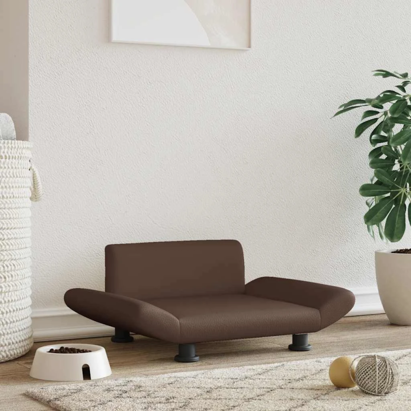 vidaXL gulta suņiem, brūna, 70x45x28 cm, mākslīgā āda