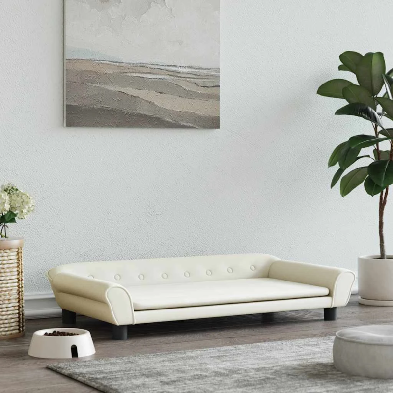 vidaXL gulta suņiem, krēmkrāsas, 100x50x21 cm, samts