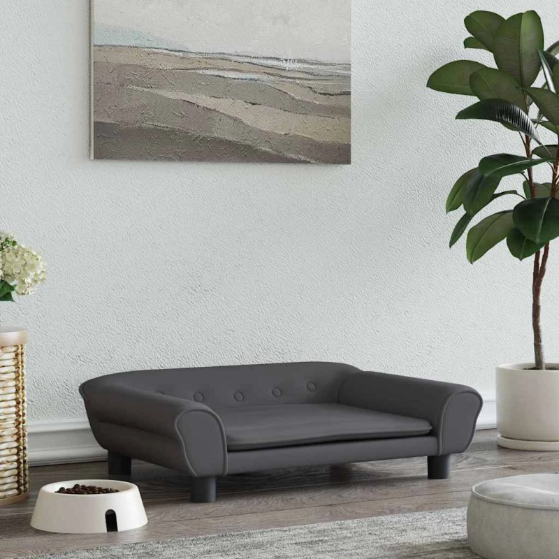 vidaXL gulta suņiem, tumši pelēka, 70x48x22 cm, samts