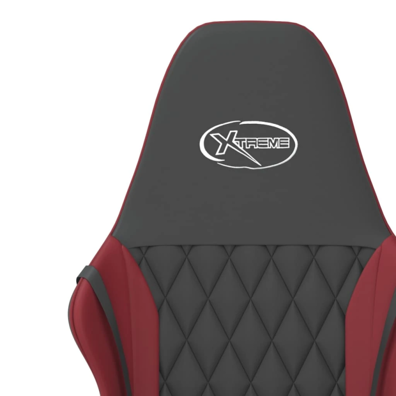 vidaXL datorspēļu krēsls, melna un vīnsarkana mākslīgā āda