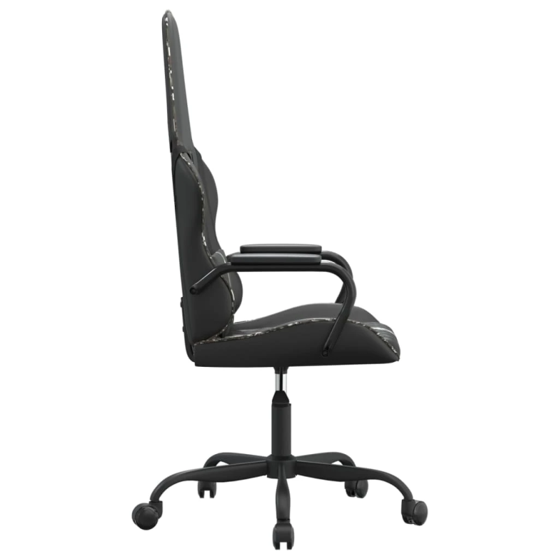 vidaXL datorspēļu krēsls, melna un kamuflāžas mākslīgā āda