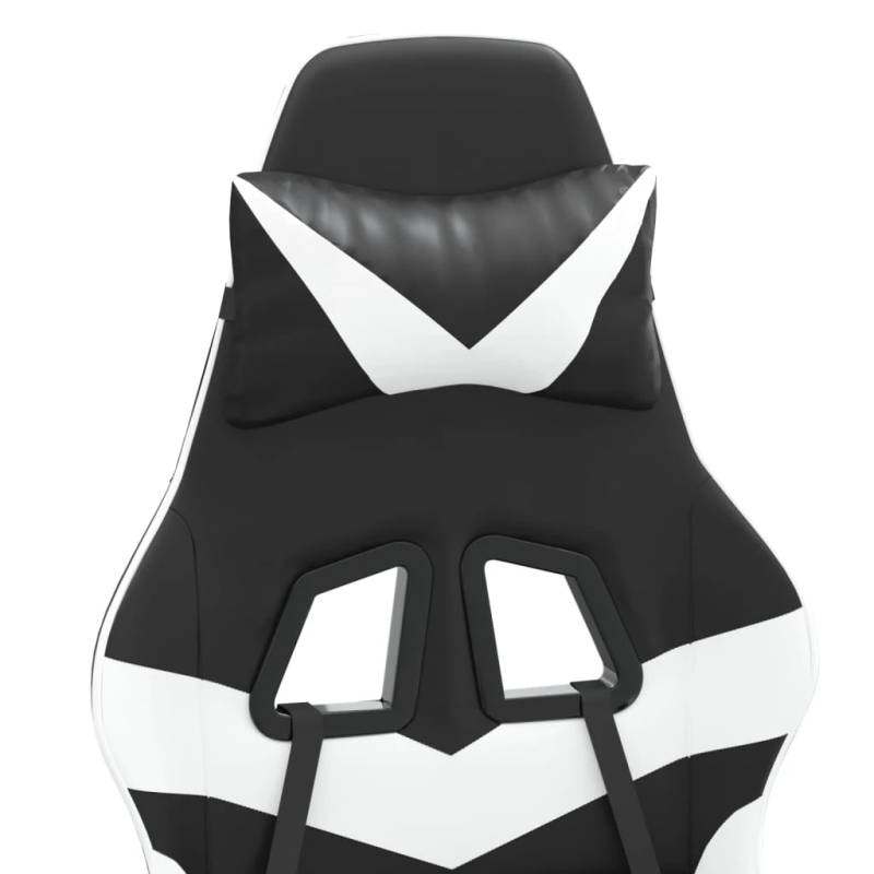 vidaXL datorspēļu krēsls, melna un balta mākslīgā āda