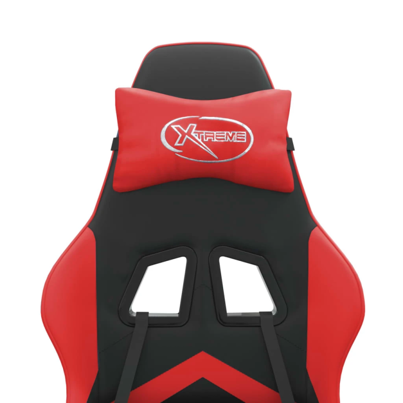 vidaXL datorspēļu krēsls, melna un sarkana mākslīgā āda