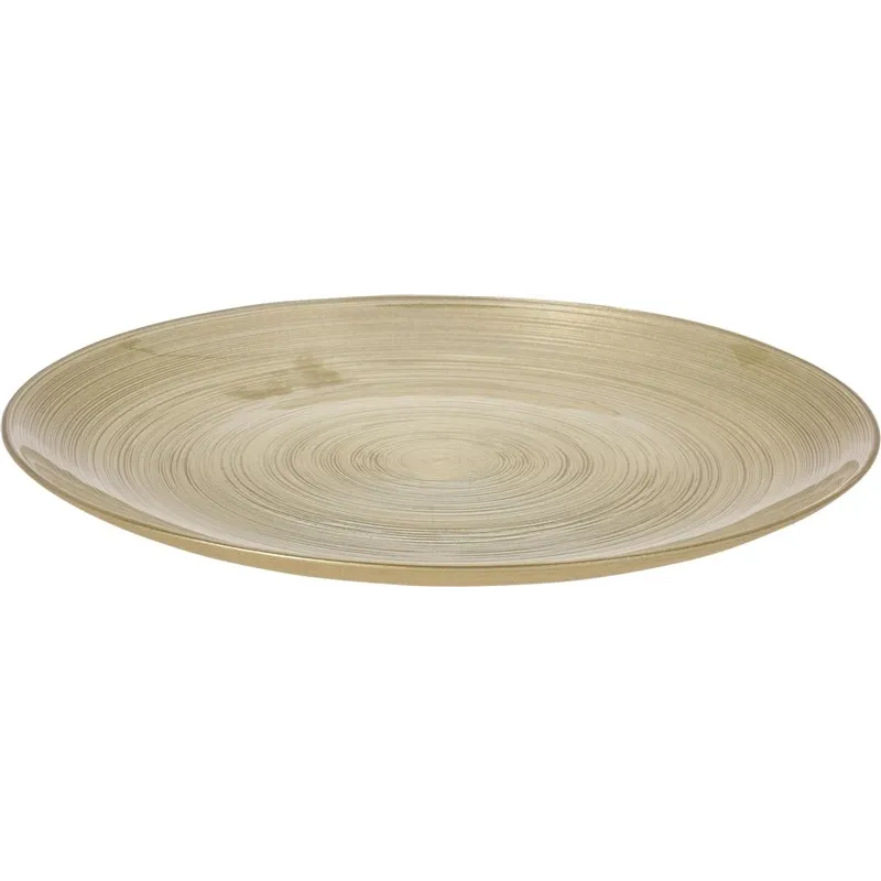 Servēšanas šķīvis 044200070, 28 cm, zelta, stikls