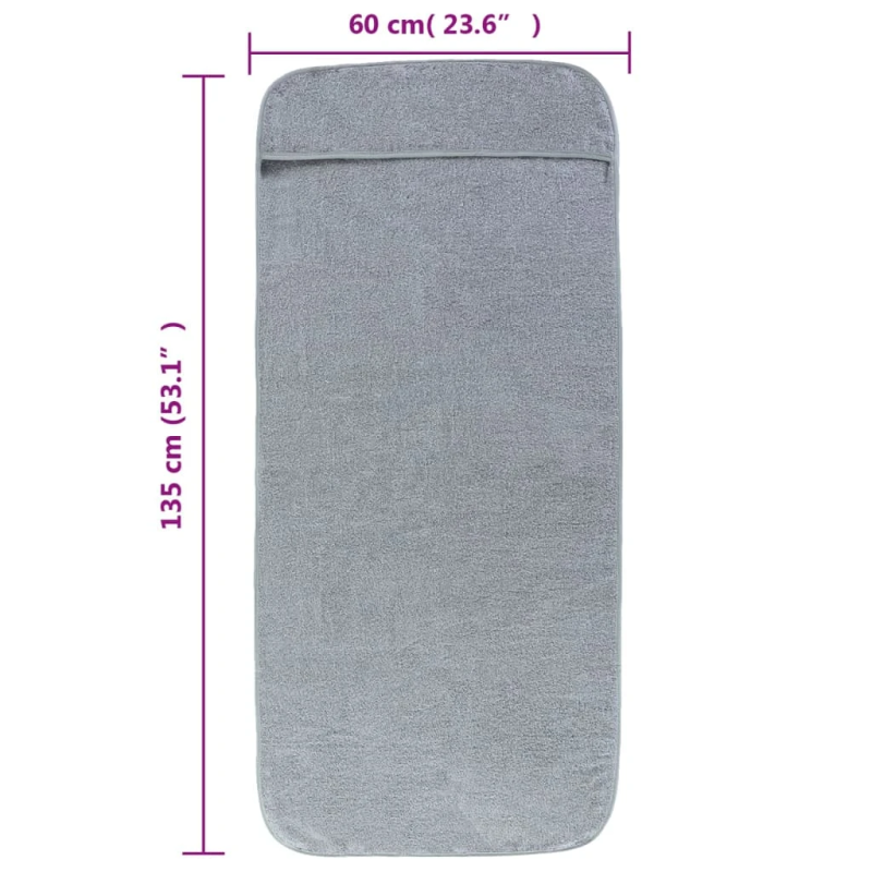 vidaXL pludmales dvieļi, 6 gab., 60x135 cm, audums, 400 g-m2, pelēki