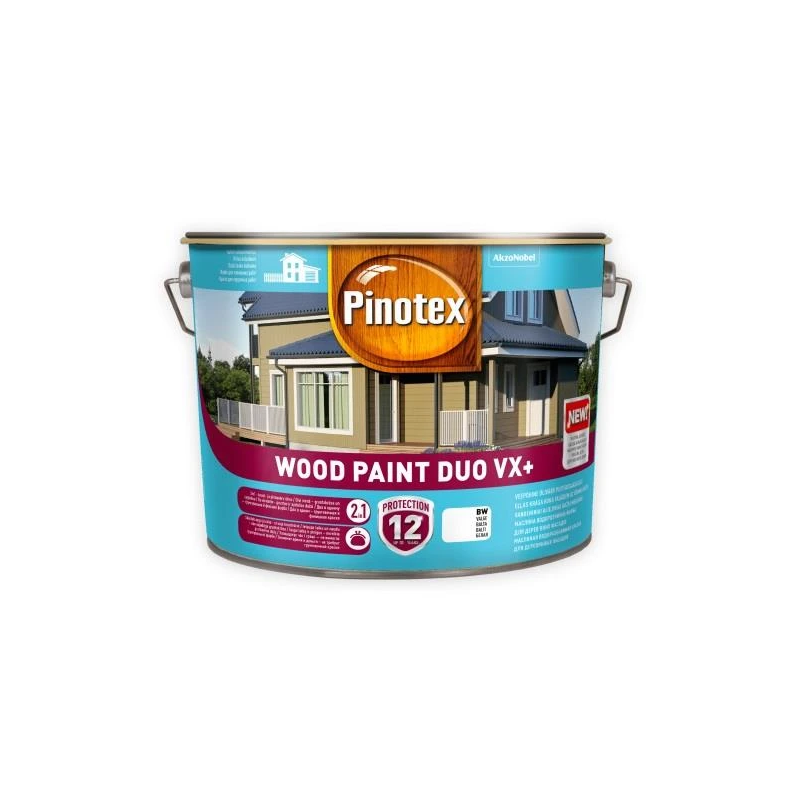 Krāsas Pinotex Wood Paint Duo VX+. baltas. 10 l
