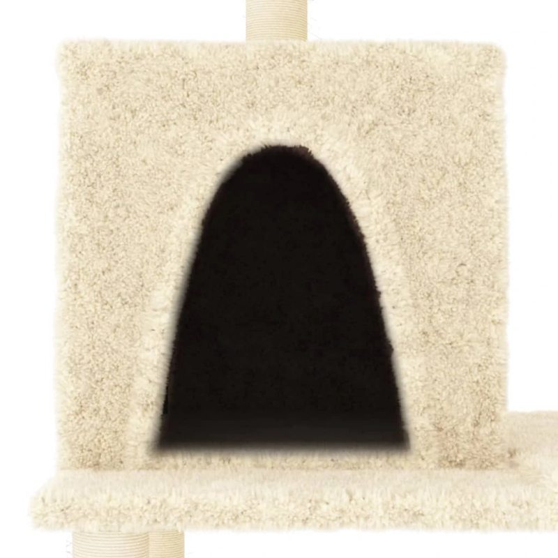 vidaXL kaķu māja ar sizala stabiem nagu asināšanai, 167 cm, krēmkrāsas