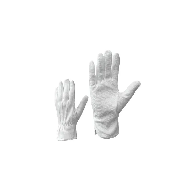 SG cimdi tekstila ar PVC mikropunktējumu, balti, 6. izm. ,4741300001965,