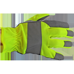 Cimdi fluoriscējoši dzelteni, sintet.āda ar neilonu 10.izm