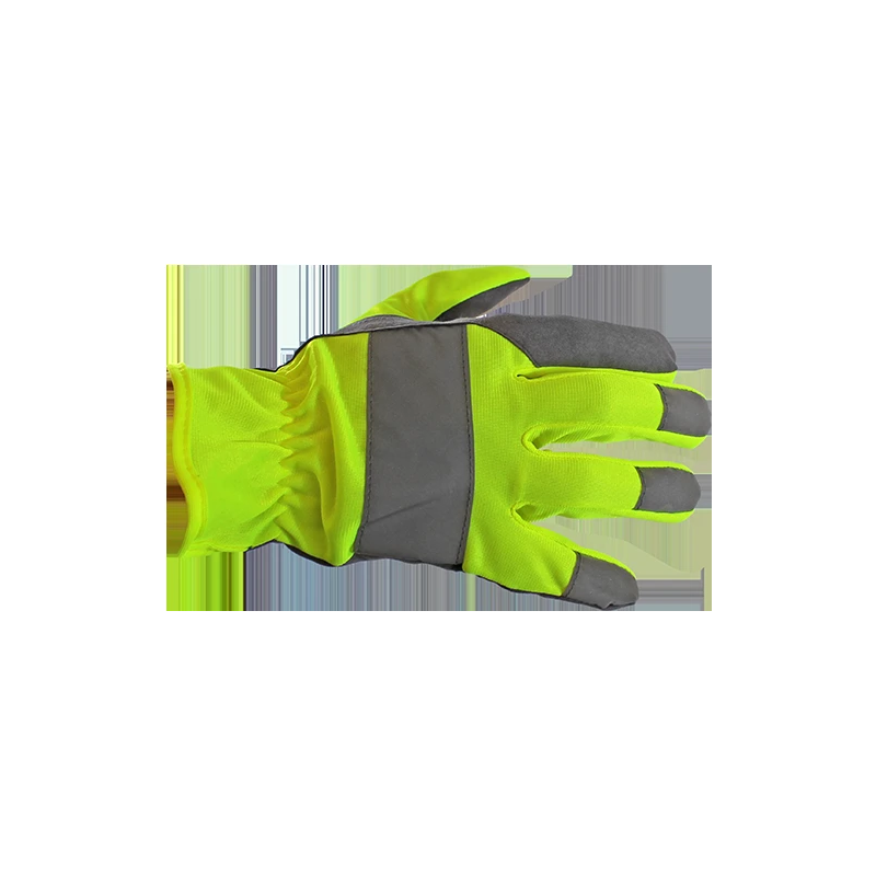 Cimdi fluoriscējoši dzelteni, sintet.āda ar neilonu 10.izm