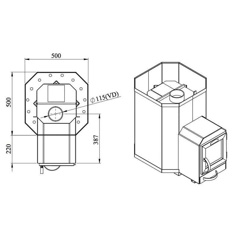 Krāsns saunas stoveman 16-ls