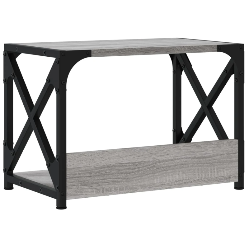 vidaXL printera statīvs, 2 līmeņi, pelēks, 44x26x31,5 cm, koks