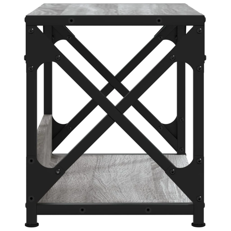 vidaXL printera statīvs, 2 līmeņi, pelēks, 44x26x31,5 cm, koks