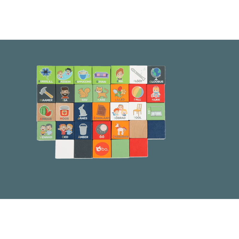 bo. wooden blocks ”Alphabet and Words” EST