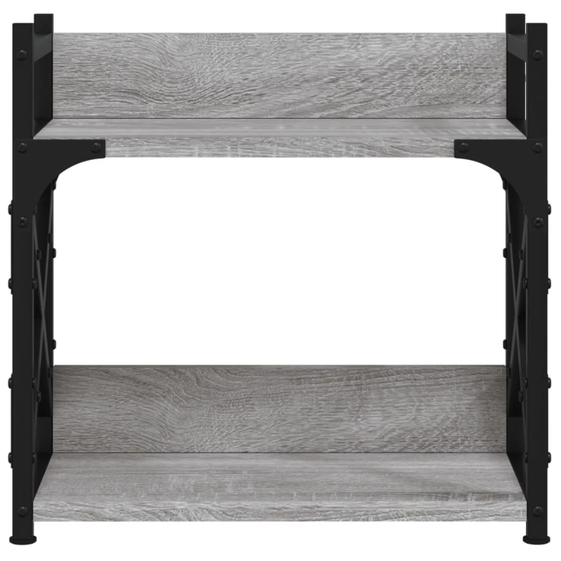 vidaXL printera statīvs, 2 līmeņi, pelēks, 40x20x40 cm, koks