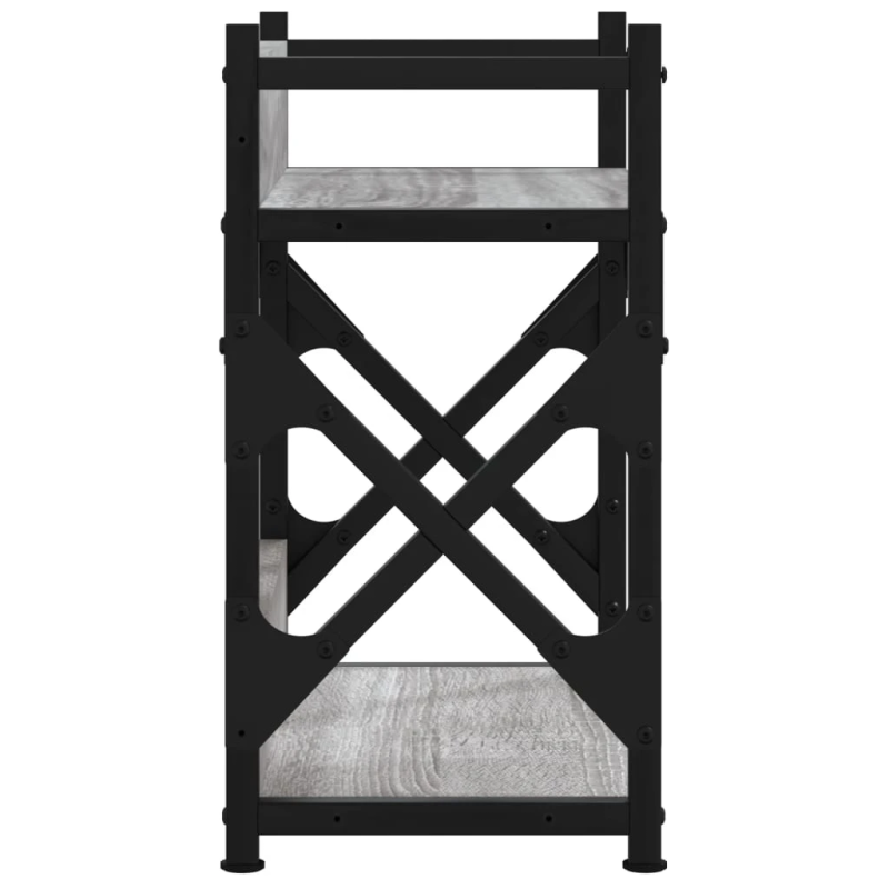 vidaXL printera statīvs, 2 līmeņi, pelēks, 40x20x40 cm, koks