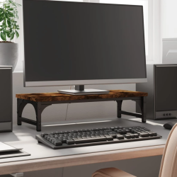 vidaXL monitora paliktnis, koka krāsa, 55x23x14 cm, inženierijas koks