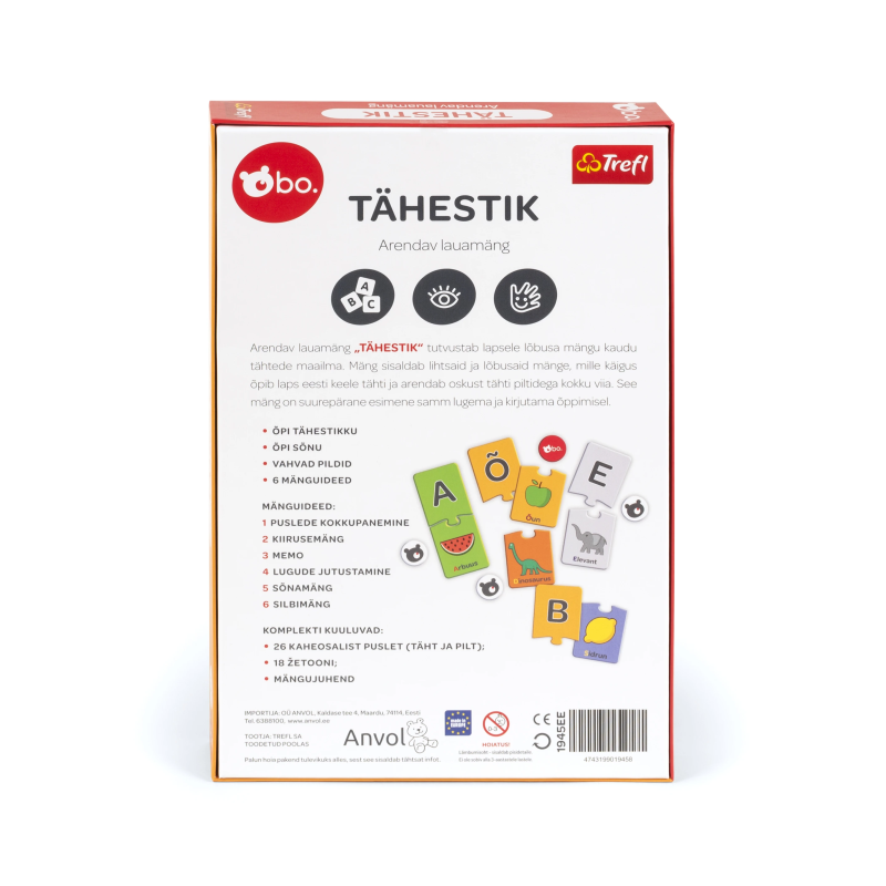 bo. Educational board game "Alphabet" ,In Estonian lang.,