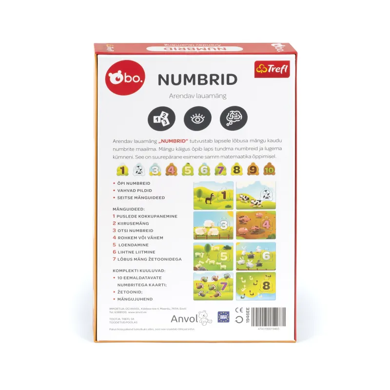 bo. Educational board game Numbers ,In Estonian lang.,