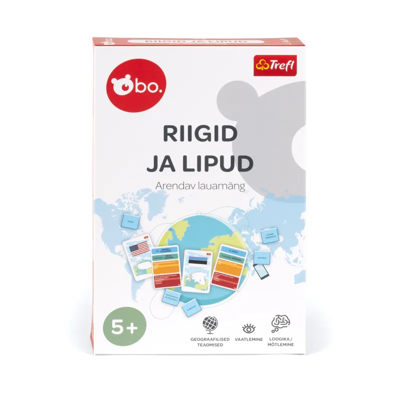 bo. Educational board game Countries and flags ,In Estonian lang.,