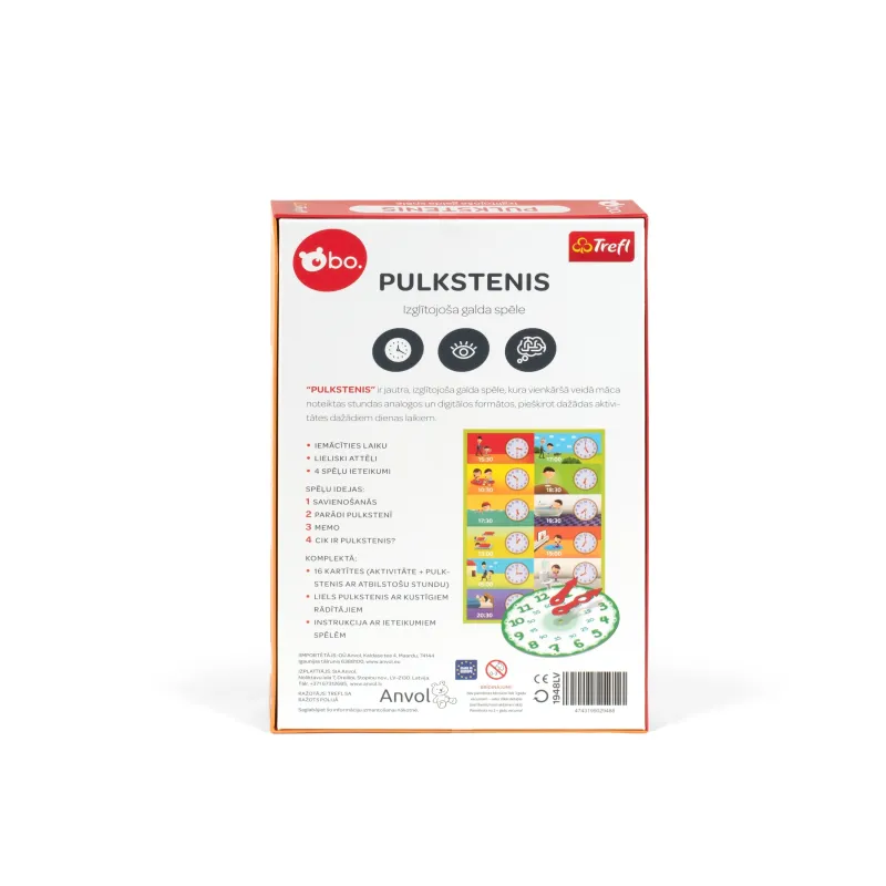 bo. Educational board game Clock ,In Latvian lang.,