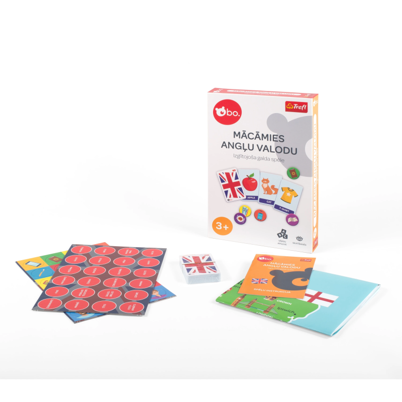 bo. Izglītojošā galda spēle "Mācāmies angļu valoda" ,Latviešu val.,