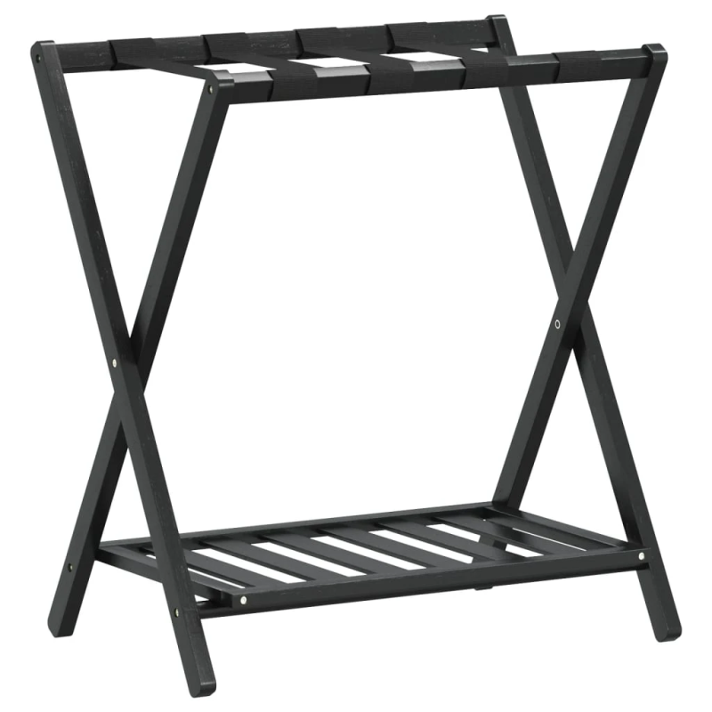 vidaXL bagāžas plaukts, 68x38x58 cm, bambuss, melns